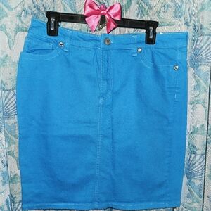 Turquoise jean skirt